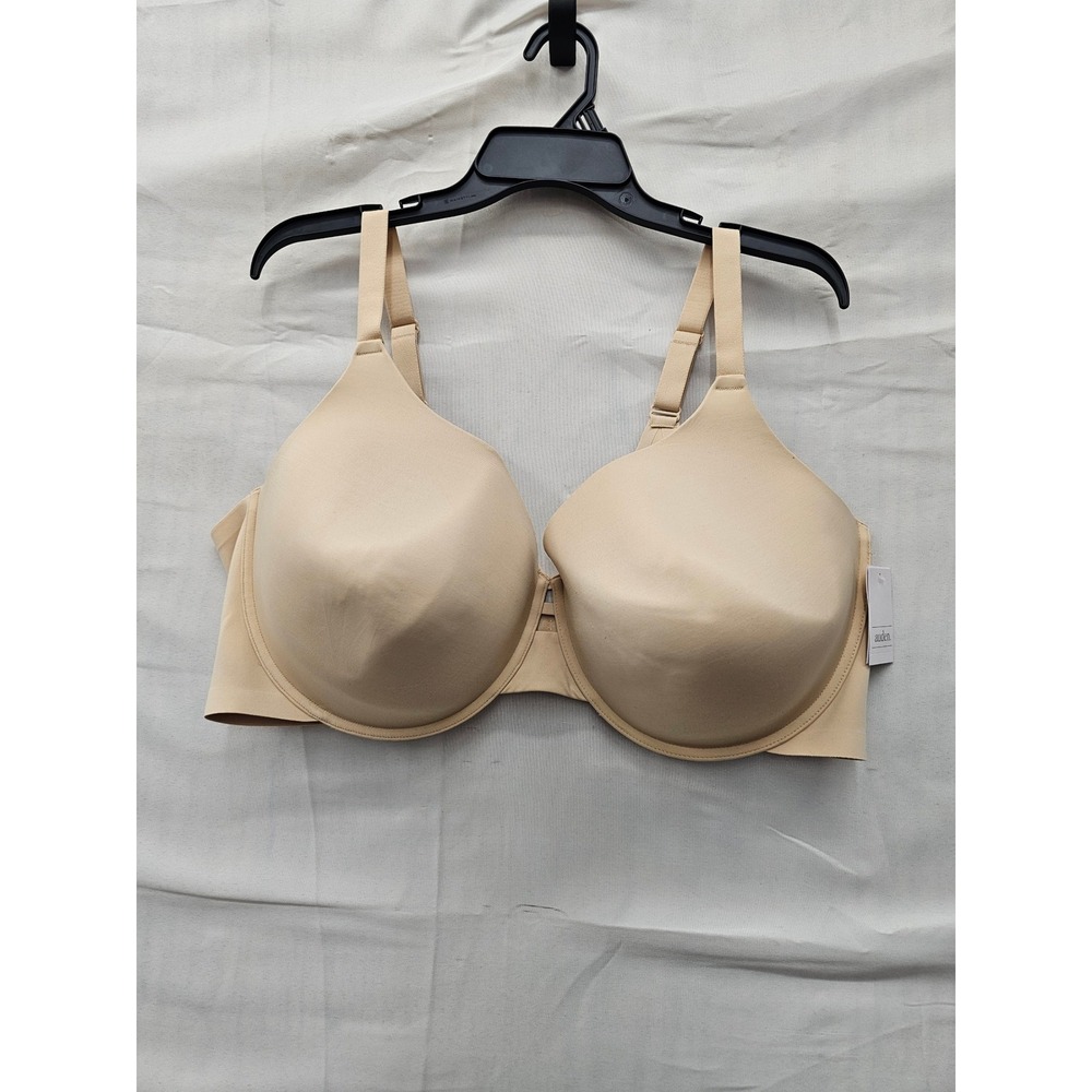 Auden Womens Lightly Lined Full Coverage Bra Beige Nylon Blend Casual Size 46DDD
